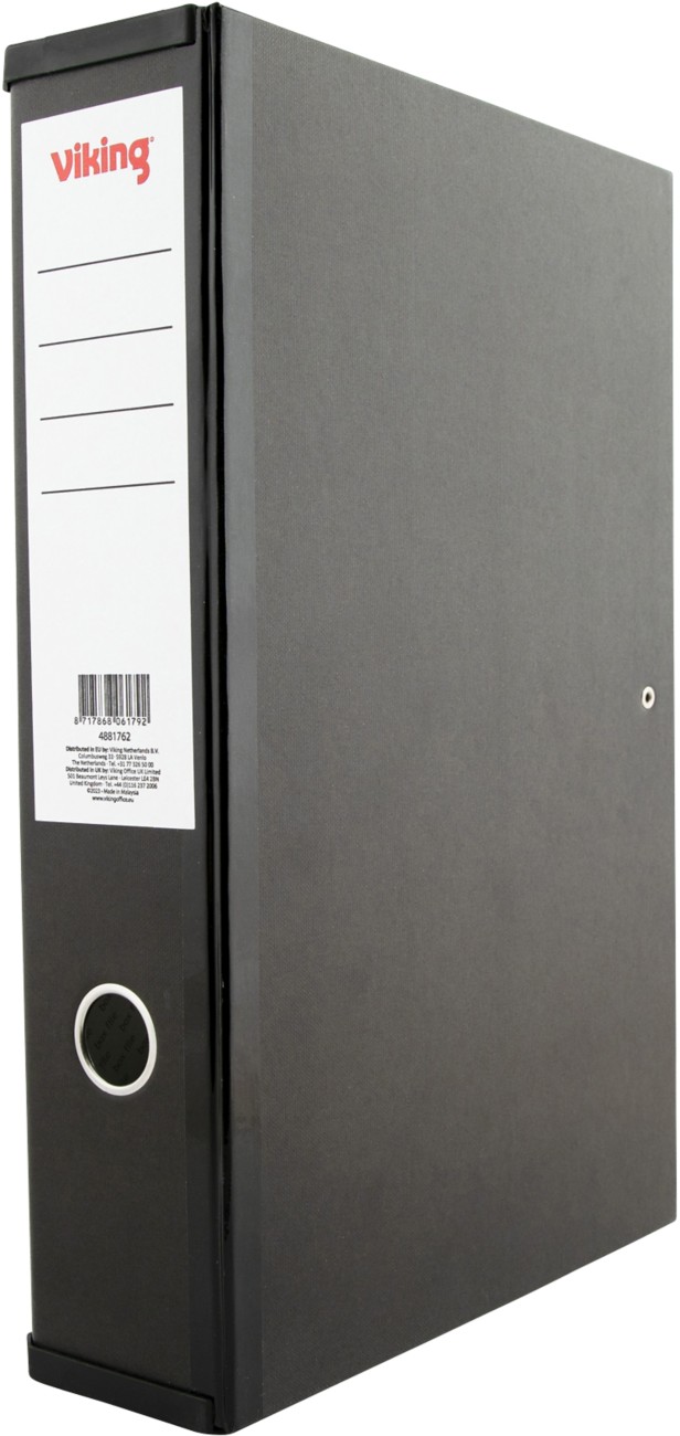 Viking Box File 4881762 Foolscap Cardboard, Paper Press Stud 7.5 (W) X 24.5 (D) X 36.8 (H) Cm Black 7.5 Cm