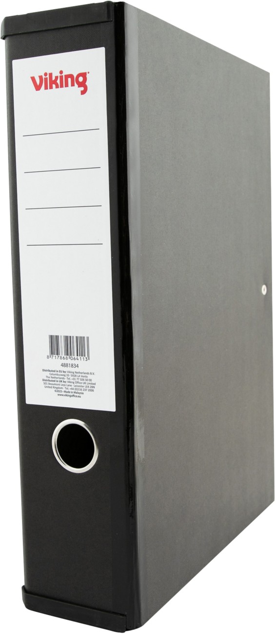 Viking Box File A4 Cardboard, Paper Press Stud 7.5 (W) X 24.5 (D) X 33.8 (H) Cm Black 7.5 Cm
