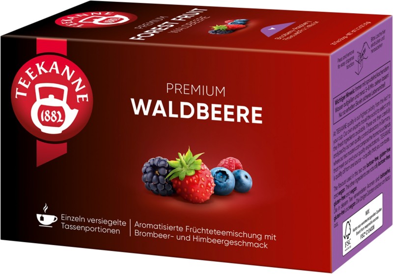 TEEKANNE Premium Koffeinfrei Früchtetee Waldfrüchte 20 Stück à 1.75 g