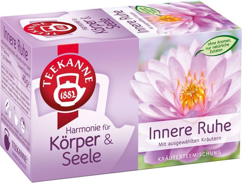 TEEKANNE Harmonie für Körper & Seele "Innere Ruhe" Koffeinfrei Tee Hopfen, Honigbusch, Kardamom, Lotusblüten, Rooibos, S...