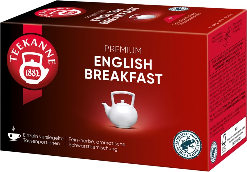 TEEKANNE Premium Koffeinfrei Schwarzer Tee English Breakfast 20 Stück à 1.75 g