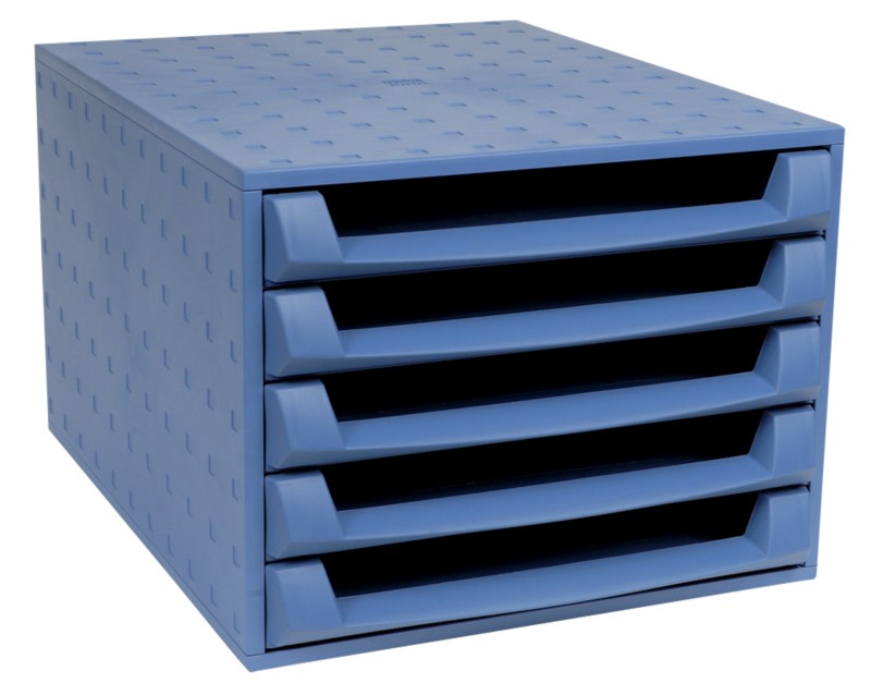 Thumbnail - Exacompta Bürobox /221101D, kobaltblau, 5 offenen Schubladen