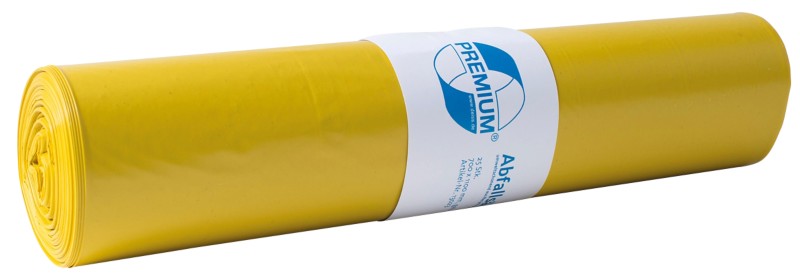 DEISS LDPE Premium Mittlere Belastung Müllsäcke 120 L Gelb PE (Polyethylen) 60 Mikron 25 Stück