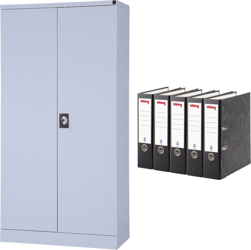 Realspace Aufbewahrungsschrank Stahl 4 Fachböden Abschließbar 920 x 420 x 1.800 mm Hellgrau
