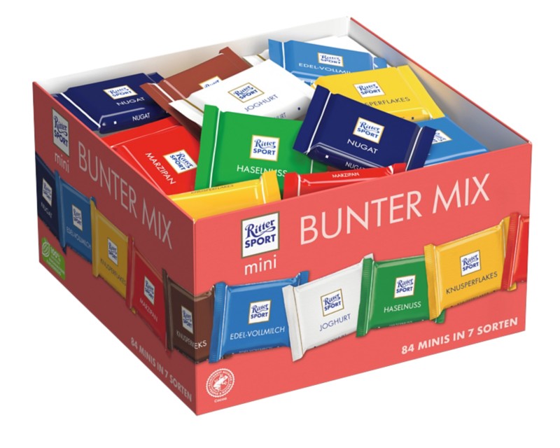 RITTER SPORT Bunter Mix Haselnuss Schokolade 84 Stück à 16 g