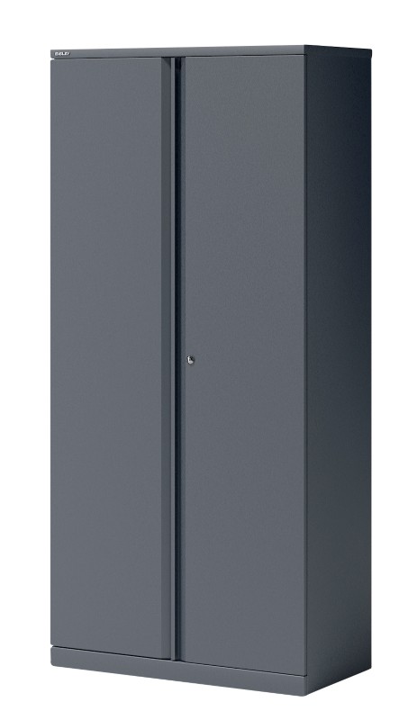 Bisley Flügeltürenschrank Stahl 4 Fachböden abschließbar 914 x 470 x 1.970 mm Anthrazit