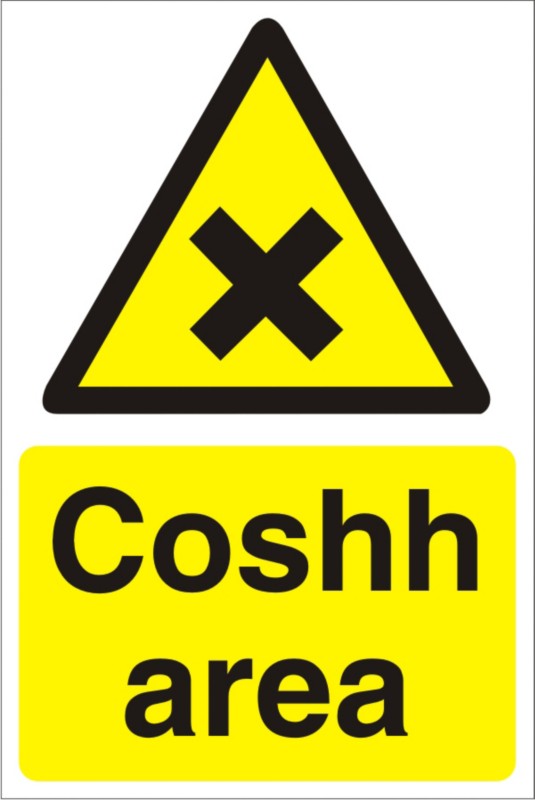 Warning Sign Coshh Area PVC 30 x 20 cm