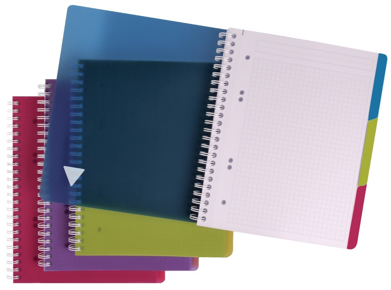 Thumbnail - Clairefontaine Notizbuch DIN A4+ Kariert Spiralbindung PP (Polypropylen) Farbig sortiert 240 Seiten 120 Blatt