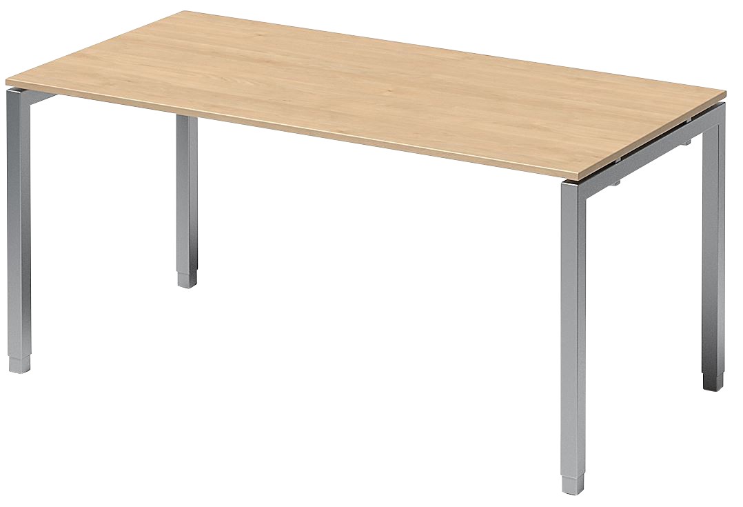 Bisley Cito Höhenverstellbar Schreibtisch Ahorn 4 Metallfüße 1.600 (B) x 800 (T) x 740 (H) mm MFC (Melaminbeschichtete Spanplatte), Stahl 5085097