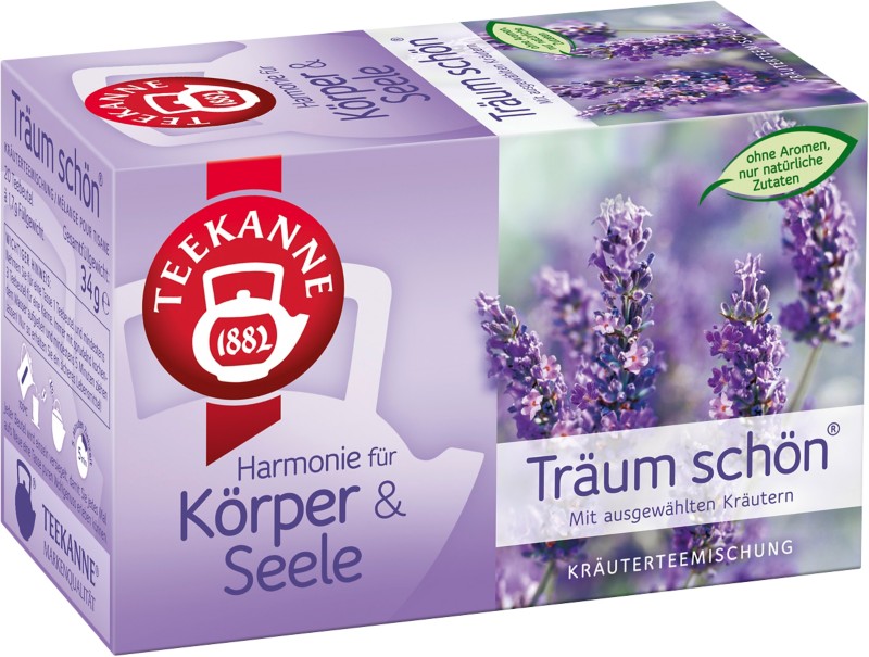 TEEKANNE Harmonie für Körper & Seele "Träum schön" Koffeinfrei Tee Kamille, Lavendel, Melisse, Minze, Zitrone 20 Stück à...