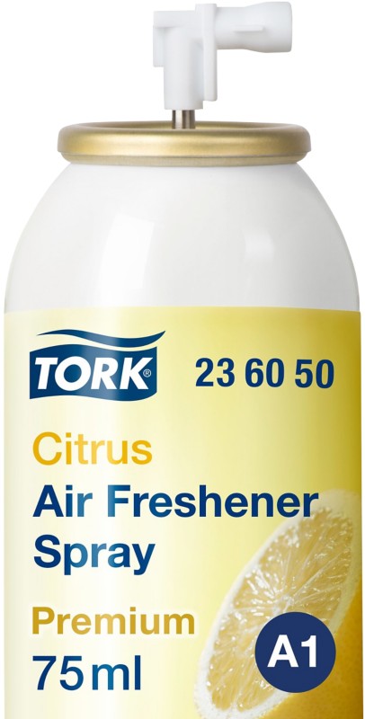 Tork Premium Lufterfrischer Spray mit Zitrusduft A1, Flexible Einstellung, 12 Nachfüllungen, 236050