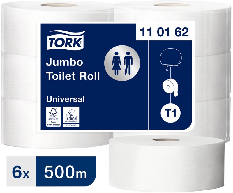 Tork Universal Toilettenpapier Jumbo T1 1-lagig 110162 6 Rollen à 2500 Blatt