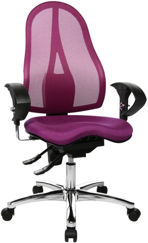 TOPSTAR Bürostuhl Permanentkontakt Netzstoff Stoff Höhenverstellbare Armlehne Violett 110 kg Sitness 15