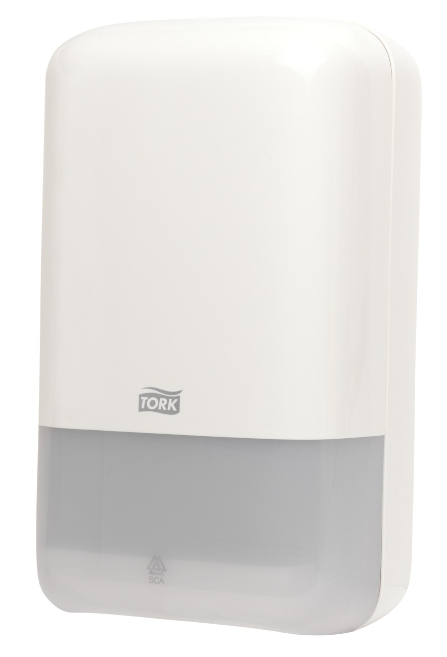 Tork Folded Toilet Paper Dispenser White T3 Compact Elevation Range 556000