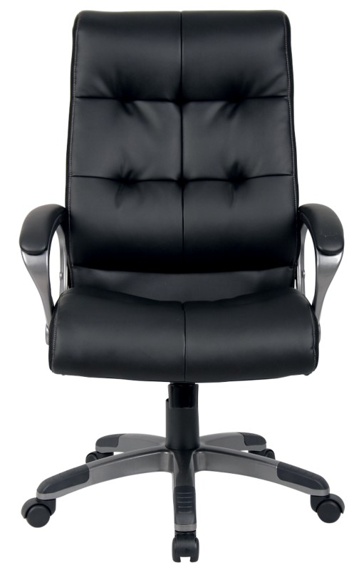 Realspace Chefsessel Wippmechanik Kunstleder Feste Armlehne Höhenverstellbarer Sitz Schwarz 110 kg Maine 670 x 705 mm