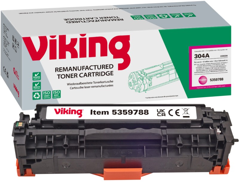 Viking 304A Kompatibel HP Tonerkartusche CC533A Magenta