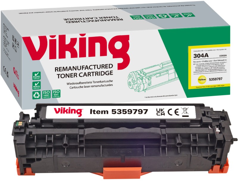 Viking 304A Kompatibel HP Tonerkartusche CC532A Gelb