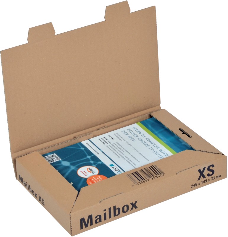 ColomPac Mail-Box Versandkarton XS Braun 245 (B) x 145 (T) x 33 (H) mm