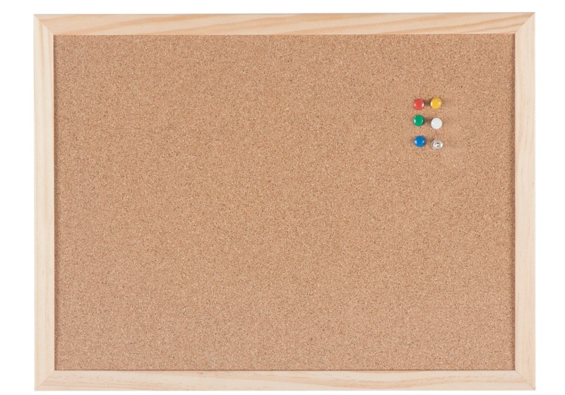 Viking Kork Pinnwand Nicht magnetisch Wandmontage 40 (B) x 1,4 (T) x 30 (H) cm Holz Braun
