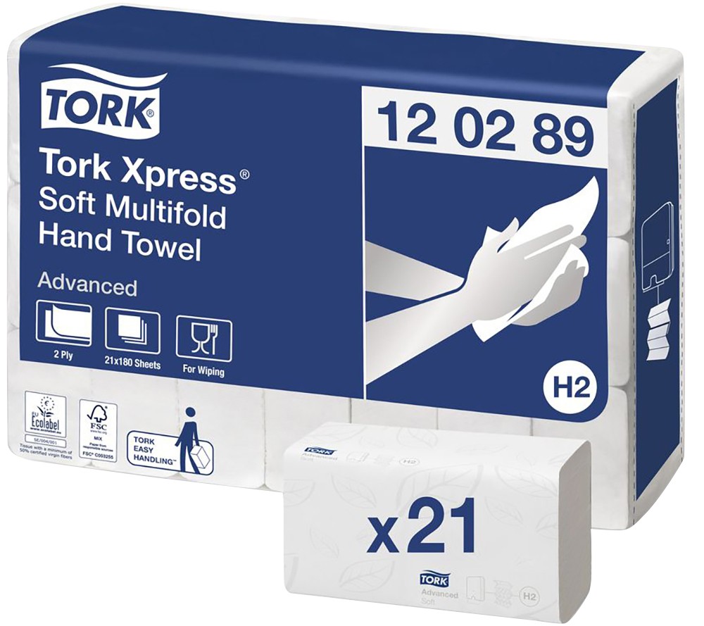Tork Xpress Advanced H2 M-falz 2-lagig 120289 180 Blatt