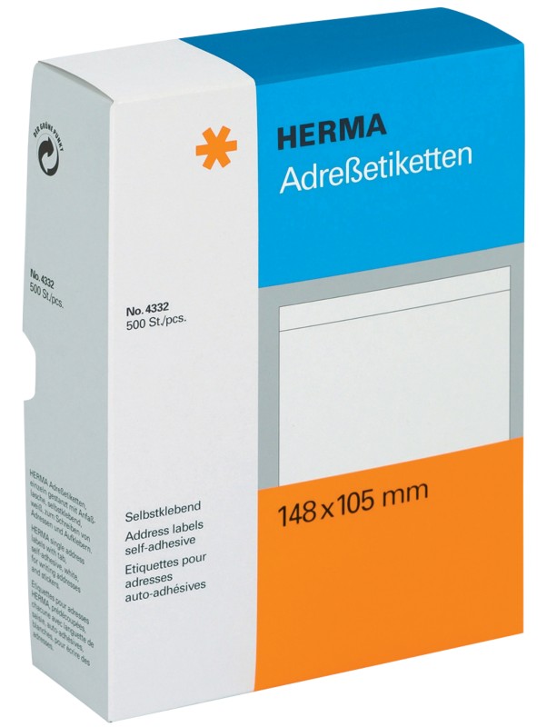 Thumbnail - HERMA Adressetiketten 4332 Weiß Rechteckig 500 Etiketten pro Packung