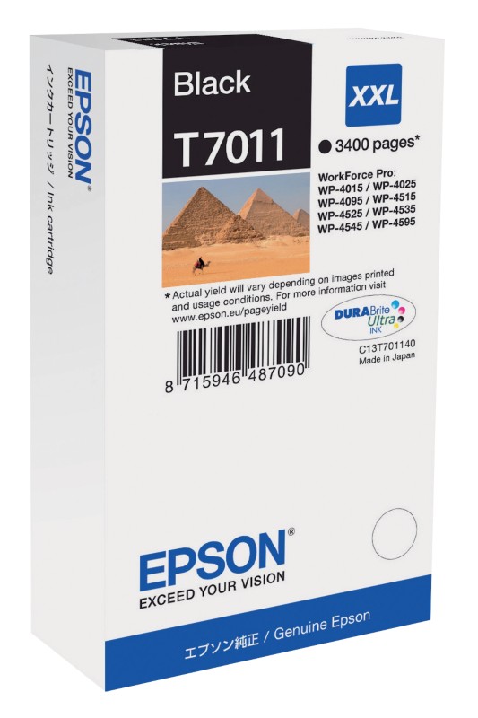 Epson T7011 Original Tintenpatrone C13T70114010 Schwarz