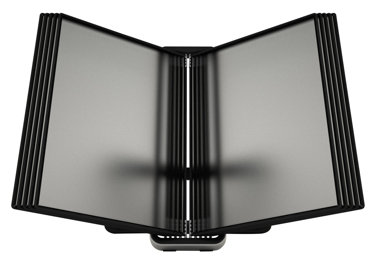 Djois Tarifold Display Panel System 10 Panels A4 Desk Standing Aluminium Alloy, Pp (Polypropylene), Steel Black, Silver
