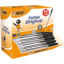 BIC Kugelschreiber Cristal 0.4 mm Schwarz 100 Stück 942911