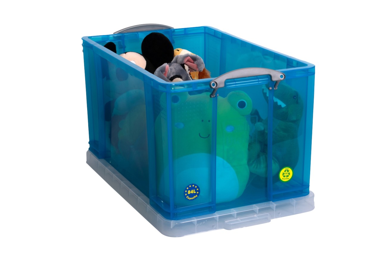 Really Useful Box Plastic Storage Box 84 L Blue 44 X 71 X 38 Cm