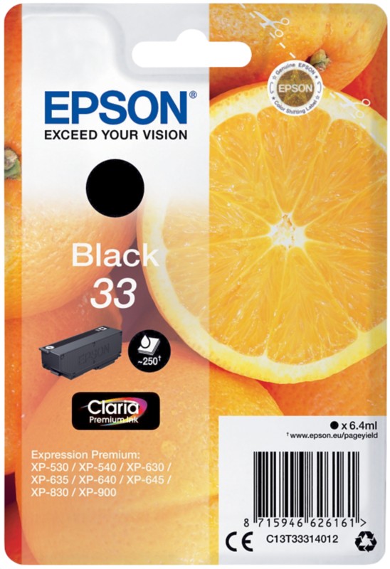 Epson 33 Original Tintenpatrone C13T33314012 Schwarz