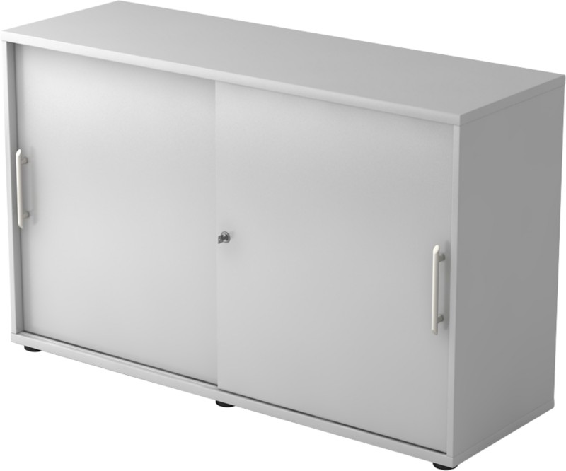 Thumbnail - Hammerbacher Schiebetürenschrank Spanplatte 1 Fachboden abschließbar 1.200 x 400 x 748 mm Grau