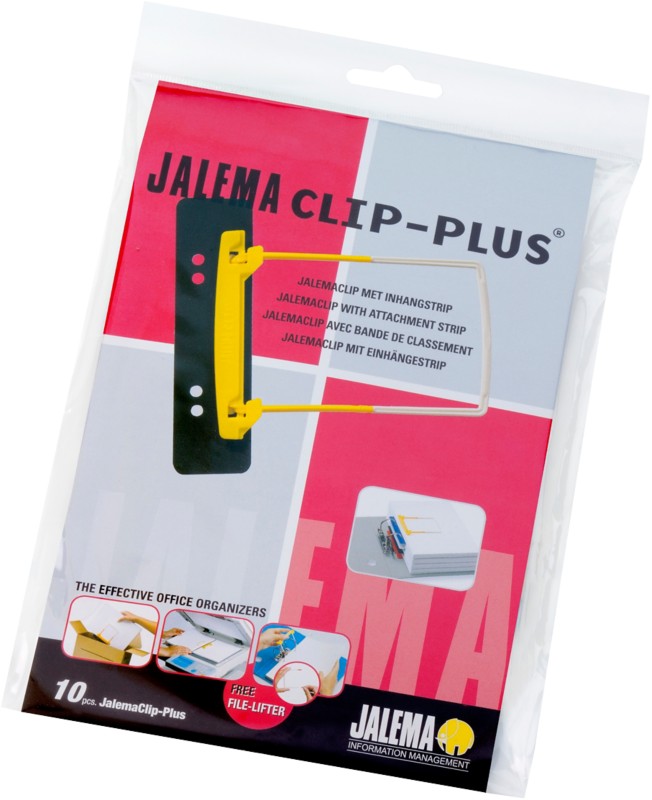 Thumbnail - Djois JalemaClip Heftmechanik Clip Plus/5712600, gelb/weiß, Kunststoff, Inh. 10 Stück