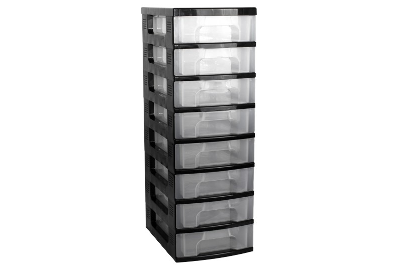 Really Useful Box Aufbewahrungsbox DT1008 Schwarz, Transparent Kunststoff 30 x 42 x 92,5 cm