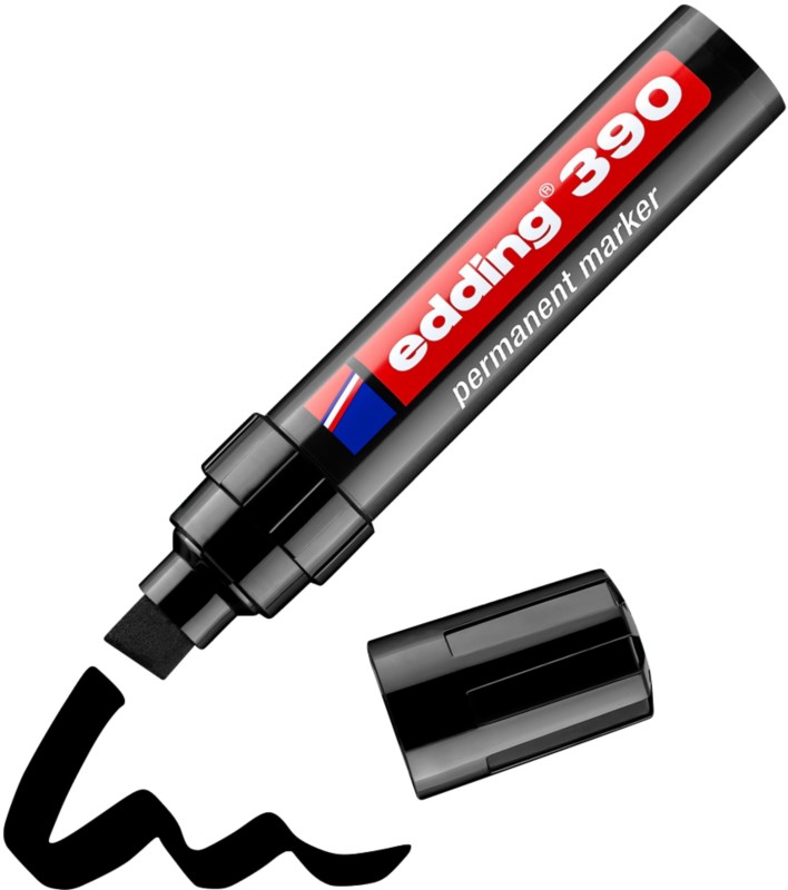 edding 390 Permanent Permanentmarker Schwarz Extra Breit Keilspitze 4 - 12 mm