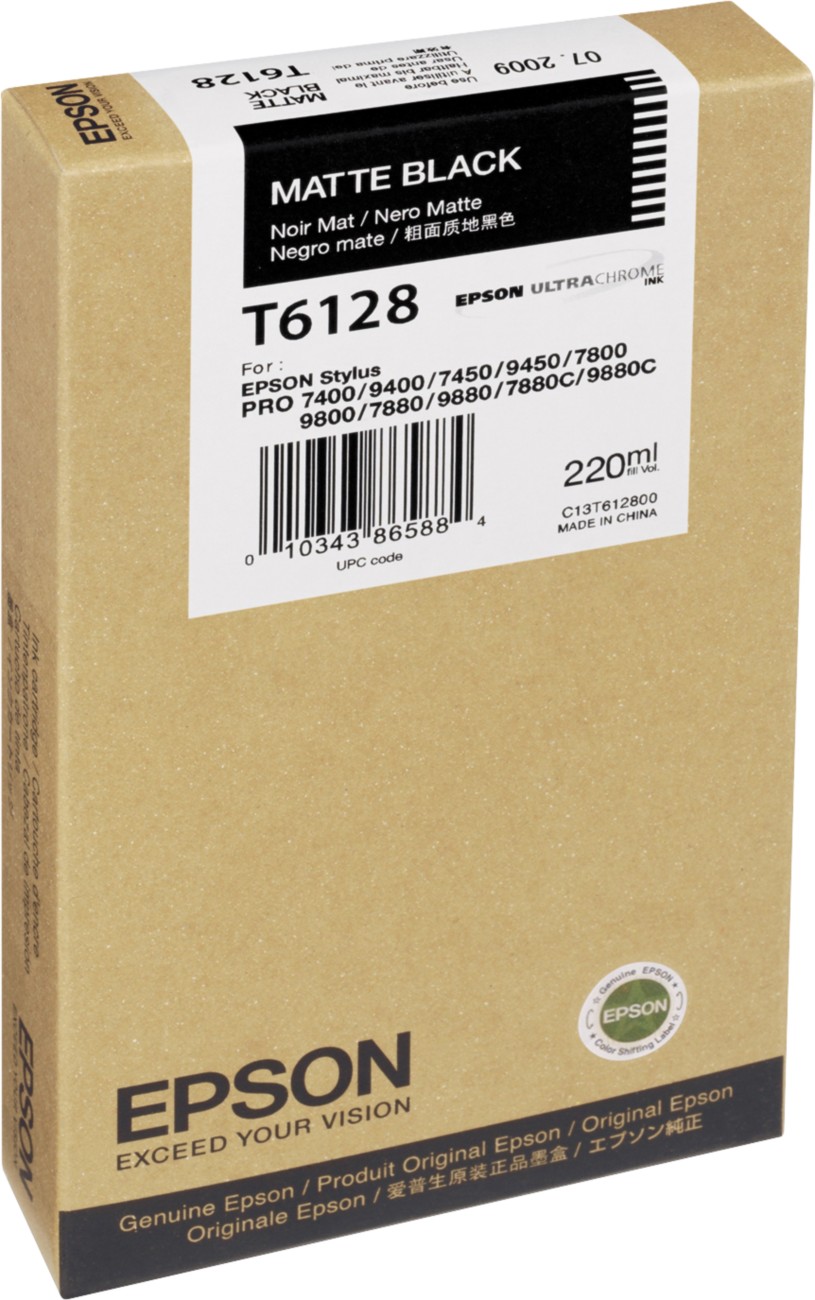 Epson T6128 Original Tintenpatrone C13T612800 Matt Schwarz