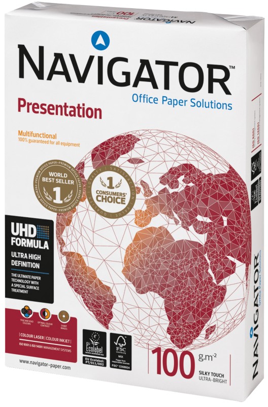 Navigator Presentation DIN A4 Druckerpapier 100 g/m² Matt Weiß 500 Blatt