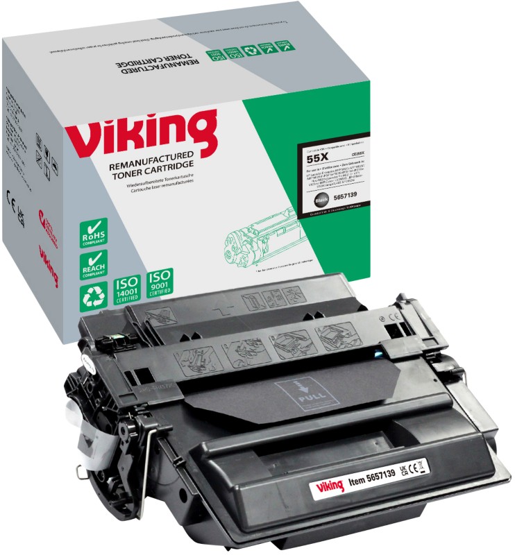 Viking 55X Kompatibel HP Tonerkartusche CE255X Schwarz