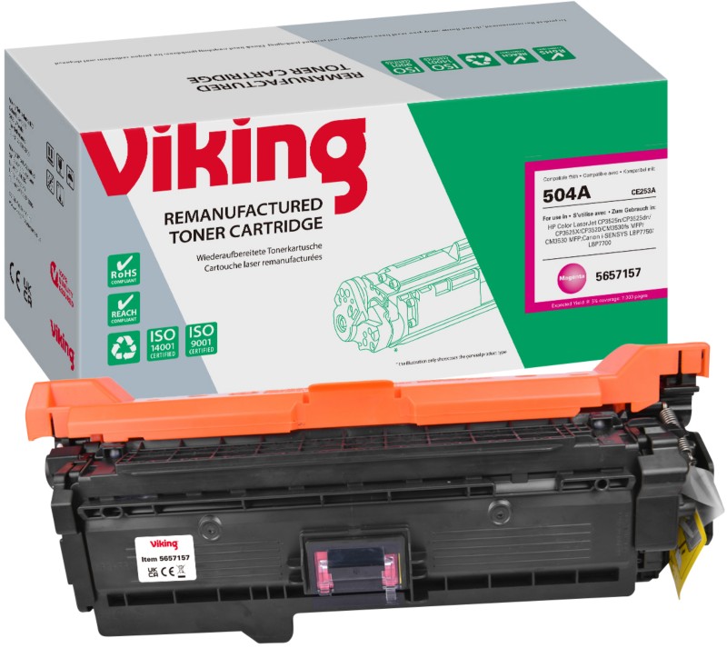 Viking 504A Kompatibel HP Tonerkartusche CE253A Magenta