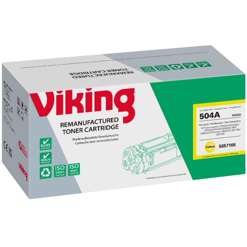 Viking 504A Kompatibel HP Tonerkartusche CE252A Gelb