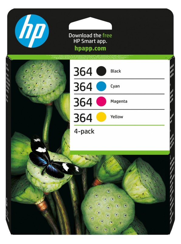 HP 364 Original Tintenpatrone N9J73AE Schwarz, Cyan, Magenta, Gelb Multipack 4 Stück