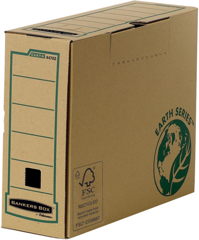 Bankers Box Earth Serie Archivschachtel A4 FSC Braun 250 (H) x 100 (B) x 315 (T) mm 20 Stück