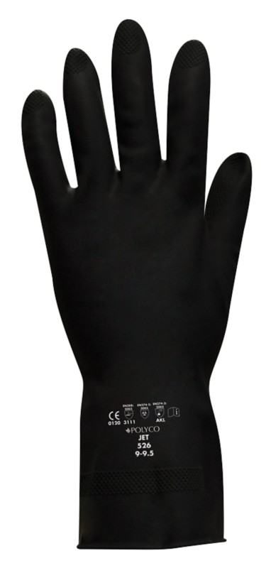Polyco Gloves Rubber Unpowdered Size XL Black