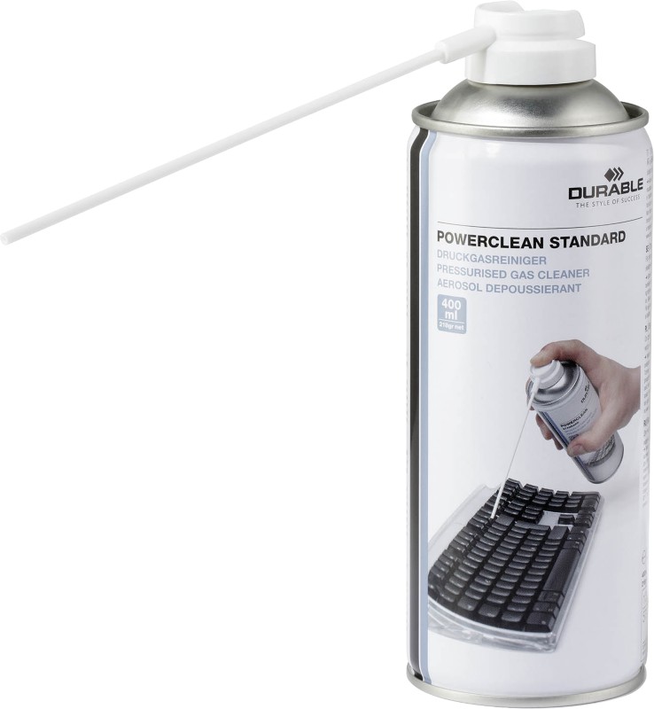 DURABLE · Hunke und Jochheim GmbH & Co. KG DURABLE POWERCLEAN STANDARD Druckluftspray, Druckluft zur Reinigung schwer zugänglicher oder empfindlicher Stellen, 400 ml - Spraydose