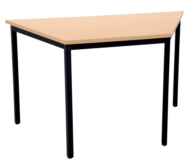 Niceday Konferenztisch Trapez Buche, Schwarz 1.400 x 700 x 750 mm