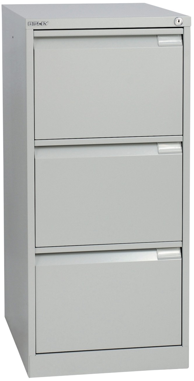 Bisley Bs Steel Filing Cabinet 3 Drawers Lockable 470 X 622 X 1,016 Mm Grey