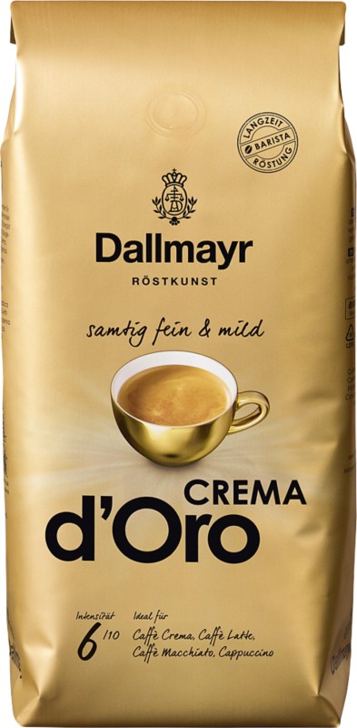 Dallmayr Crema d'Oro Kaffee Bohnen Ausgewogen, mild 1 kg