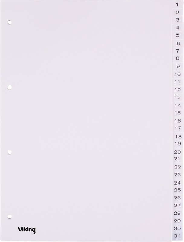 Viking Register DIN A4 Weiß 31-teilig 4-fach Kunststoff 1 bis 31