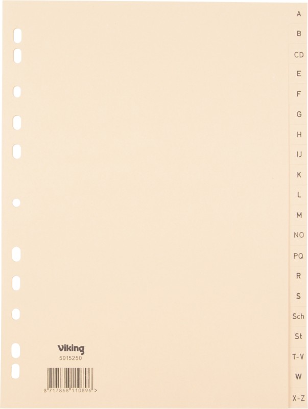 Viking A - Z Register 100% Recycelt DIN A4 Kamelbraun 20-teilig Papier 11 Löcher