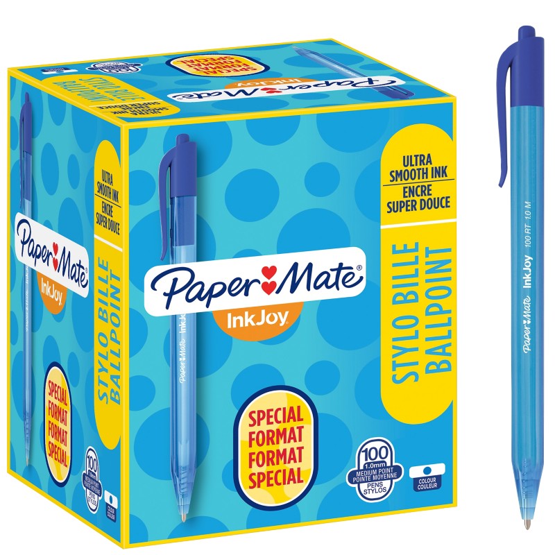 Papermate InkJoy 100 RT Kugelschreiber Blau Mittel 0.8 mm 100 Stück