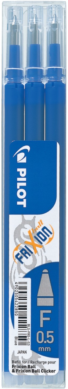 Pilot FriXion BallClicker Pen Refill 0.5mm Tip Blue Pack 3 - 77300303 - Image 2